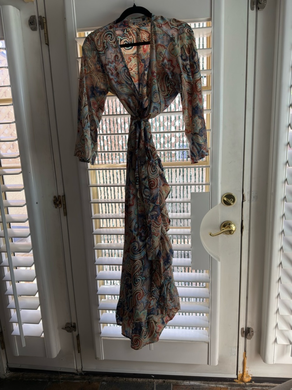 Flowy Multicolor Paisley Maxi Dress - Wrap Style